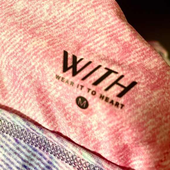 Peloton x WITH floral 2k blue pink bra & matching crop leggings set, size medium - Picture 5 of 16